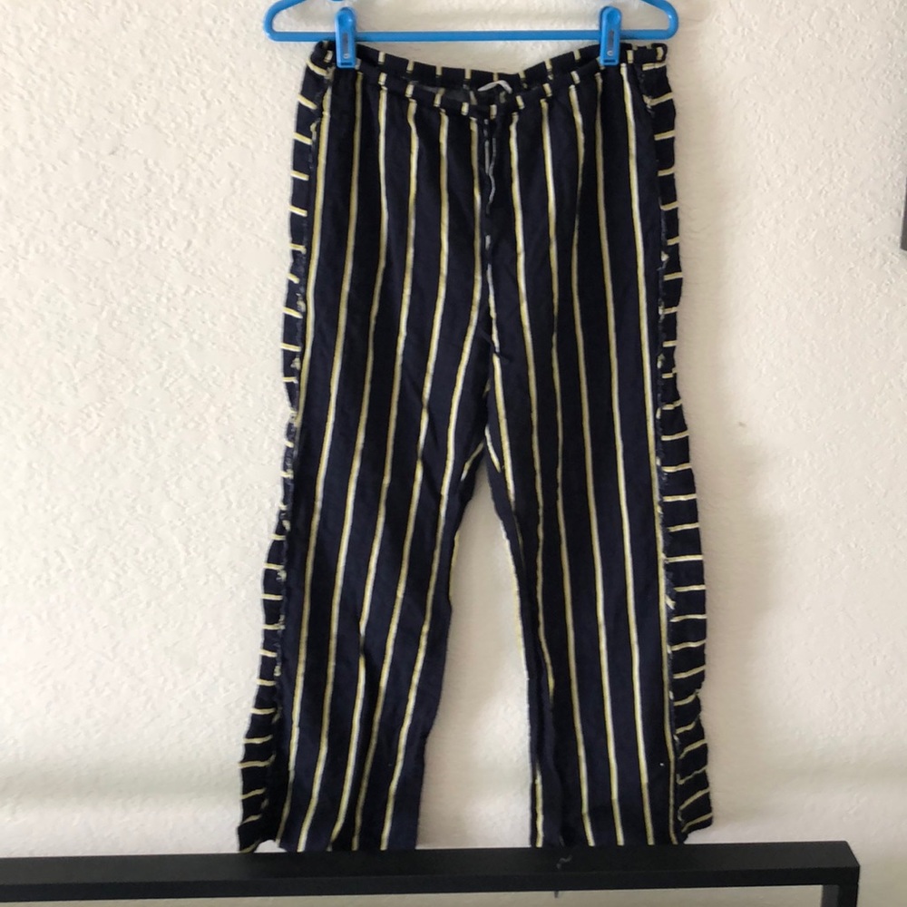 Navy yellow and white striped lounge pants - FP
